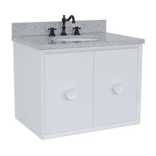 Load image into Gallery viewer, Bellaterra Home Vanity BellaTerra Home 31&quot; Single wall mount vanity in White finish with Gray granite top and Oval Sink 400400-CAB-WH-GYO