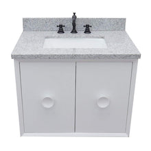 Load image into Gallery viewer, Bellaterra Home Vanity BellaTerra Home 31&quot; Single wall mount vanity in White finish with Gray granite top and Rectangle Sink 400400-CAB-WH-GYR