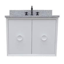 Load image into Gallery viewer, Bellaterra Home Vanity BellaTerra Home 31&quot; Single wall mount vanity in White finish with Gray granite top and Rectangle Sink 400400-CAB-WH-GYR