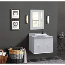 Load image into Gallery viewer, Bellaterra Home Vanity BellaTerra Home 31&quot; Single wall mount vanity in White finish with Gray granite top and Round Sink 400400-CAB-WH-GYRD