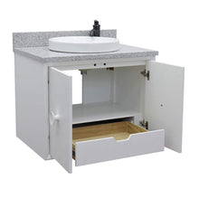 Load image into Gallery viewer, Bellaterra Home Vanity BellaTerra Home 31&quot; Single wall mount vanity in White finish with Gray granite top and Round Sink 400400-CAB-WH-GYRD