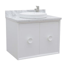 Load image into Gallery viewer, Bellaterra Home Vanity BellaTerra Home 31&quot; Single wall mount vanity in White finish with White Carrara top and Round Sink 400400-CAB-WH-WMRD
