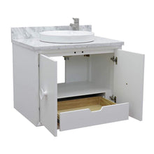Load image into Gallery viewer, Bellaterra Home Vanity BellaTerra Home 31&quot; Single wall mount vanity in White finish with White Carrara top and Round Sink 400400-CAB-WH-WMRD