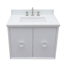 Load image into Gallery viewer, Bellaterra Home Vanity BellaTerra Home 31&quot; Single wall mount vanity in White finish with White Quartz top and Rectangle Sink 400400-CAB-WH-WER