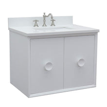 Load image into Gallery viewer, Bellaterra Home Vanity BellaTerra Home 31&quot; Single wall mount vanity in White finish with White Quartz top and Rectangle Sink 400400-CAB-WH-WER