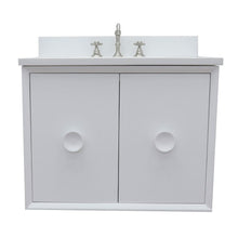 Load image into Gallery viewer, Bellaterra Home Vanity BellaTerra Home 31&quot; Single wall mount vanity in White finish with White Quartz top and Rectangle Sink 400400-CAB-WH-WER