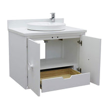 Load image into Gallery viewer, Bellaterra Home Vanity BellaTerra Home 31&quot; Single wall mount vanity in White finish with White Quartz top and Round Sink 400400-CAB-WH-WERD