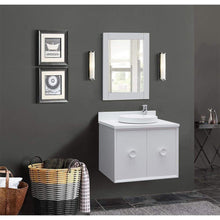 Load image into Gallery viewer, Bellaterra Home Vanity BellaTerra Home 31&quot; Single wall mount vanity in White finish with White Quartz top and Round Sink 400400-CAB-WH-WERD