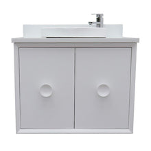 Load image into Gallery viewer, Bellaterra Home Vanity BellaTerra Home 31&quot; Single wall mount vanity in White finish with White Quartz top and Round Sink 400400-CAB-WH-WERD