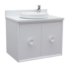 Load image into Gallery viewer, Bellaterra Home Vanity BellaTerra Home 31&quot; Single wall mount vanity in White finish with White Quartz top and Round Sink 400400-CAB-WH-WERD