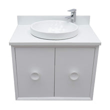 Load image into Gallery viewer, Bellaterra Home Vanity BellaTerra Home 31&quot; Single wall mount vanity in White finish with White Quartz top and Round Sink 400400-CAB-WH-WERD