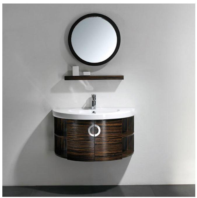Bellaterra Home Vanity BellaTerra Home 34 in Single vanity-Wood-Ebony-Zebra 804338