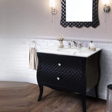 Load image into Gallery viewer, Bellaterra Home Vanity BellaTerra Home 35.4 in Single Sink Vanity-Wood-Black-White Marble top with Oval Sink 203057B-WH