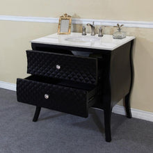 Load image into Gallery viewer, Bellaterra Home Vanity BellaTerra Home 35.4 in Single Sink Vanity-Wood-Black-White Marble top with Oval Sink 203057B-WH