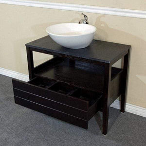 Bellaterra Home Vanity BellaTerra Home 35.5 in Single Sink Vanity-Wood-Black 804357-BL