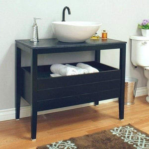 Bellaterra Home Vanity BellaTerra Home 35.5 in Single Sink Vanity-Wood-Black 804357-BL