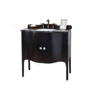Bellaterra Home Vanity BellaTerra Home 36.6 in Single Sink Vanity-Wood-Black 203037-B