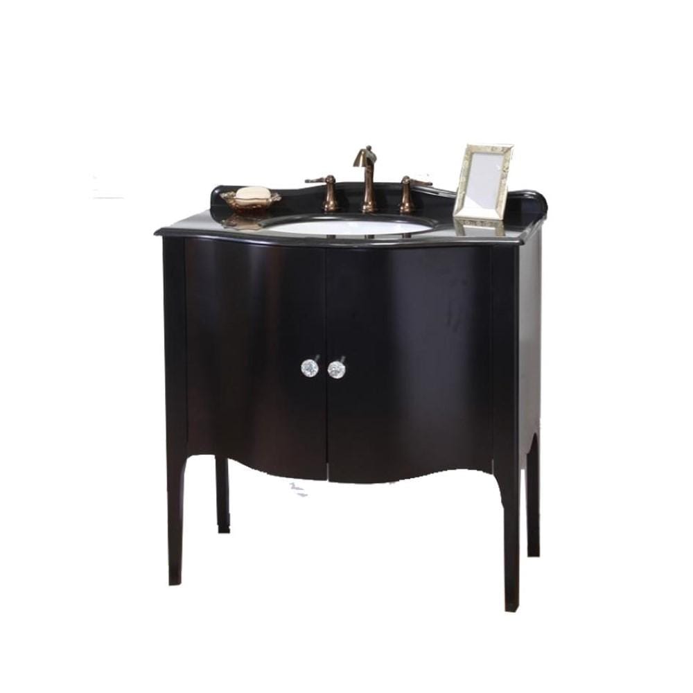 Bellaterra Home Vanity BellaTerra Home 36.6 in Single Sink Vanity-Wood-Black 203037-B
