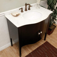 Load image into Gallery viewer, Bellaterra Home Vanity BellaTerra Home 36.6 in Single Sink Vanity-Wood-Black -White Marble 203037-B-WH
