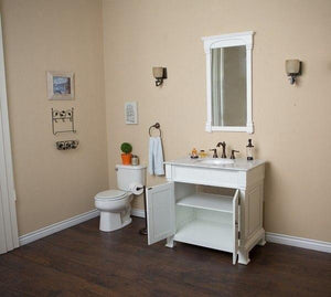 Bellaterra Home Vanity BellaTerra Home 36 in Single Sink Vanity-Wood-White 205036-WH