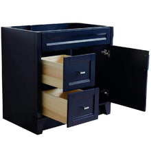 Load image into Gallery viewer, Bellaterra Home Vanity BellaTerra Home 36&quot; Single sink vanity in Blue finish - cabinet only - Right drawers 400700-36R-BU