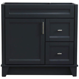 Bellaterra Home Vanity BellaTerra Home 36" Single Sink Vanity in Dark Gray Finish - Cabinet Only - Left door 400700-36L-DG