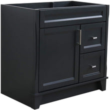 Load image into Gallery viewer, Bellaterra Home Vanity BellaTerra Home 36&quot; Single Sink Vanity in Dark Gray Finish - Cabinet Only - Left door 400700-36L-DG