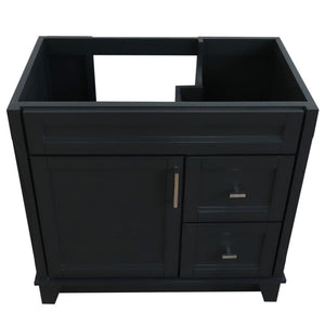 Bellaterra Home Vanity BellaTerra Home 36" Single Sink Vanity in Dark Gray Finish - Cabinet Only - Left door 400700-36L-DG