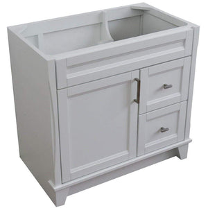 Bellaterra Home Vanity BellaTerra Home 36" Single sink vanity in White Finish-Cabinet Only - Left door 400700-36L-WH