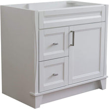 Load image into Gallery viewer, Bellaterra Home Vanity BellaTerra Home 36&quot; Single sink vanity in White finish- cabinet only - Right drawers 400700-36R-WH