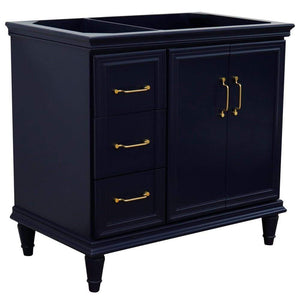 Bellaterra Home Vanity BellaTerra Home 36" Single vanity in Blue finish- right door- cabinet only 400800-36R-BU