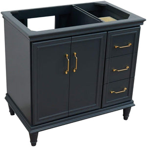 Bellaterra Home Vanity BellaTerra Home 36" Single vanity in Dark Gray finish- left door- cabinet only 400800-36L-DG