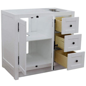 Bellaterra Home Vanity BellaTerra Home 36" Single vanity in Glacier Ash finish - cabinet only - Left doors 400100-36L-GA