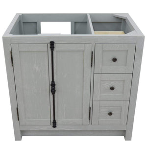 Bellaterra Home Vanity BellaTerra Home 36" Single vanity in Glacier Ash finish - cabinet only - Left doors 400100-36L-GA