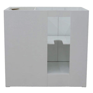 Bellaterra Home Vanity BellaTerra Home 36" Single vanity in Glacier Ash finish - cabinet only - Left doors 400100-36L-GA