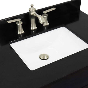 Bellaterra Home Vanity BellaTerra Home 37" Single sink vanity in Blue finish with Black galaxy granite and CENTER rectangle sink- RIGHT drawers 400700-37R-BU-BGRC