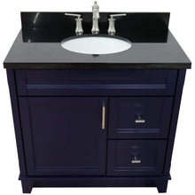 Load image into Gallery viewer, Bellaterra Home Vanity BellaTerra Home 37&quot; Single sink vanity in Blue finish with Black galaxy granite and Left door/Center sink 400700-37L-BU-BGOC