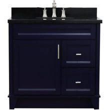 Load image into Gallery viewer, Bellaterra Home Vanity BellaTerra Home 37&quot; Single sink vanity in Blue finish with Black galaxy granite and Left door/Center sink 400700-37L-BU-BGOC
