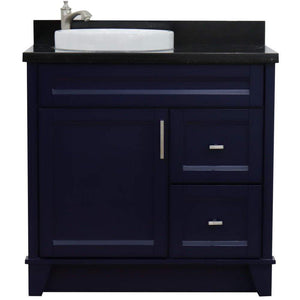 Bellaterra Home Vanity BellaTerra Home 37" Single sink vanity in Blue finish with Black galaxy granite and Left door/Left sink 400700-37L-BU-BGRDL