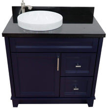 Load image into Gallery viewer, Bellaterra Home Vanity BellaTerra Home 37&quot; Single sink vanity in Blue finish with Black galaxy granite and Left door/Left sink 400700-37L-BU-BGRDL
