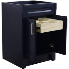 Load image into Gallery viewer, Bellaterra Home Vanity BellaTerra Home 37&quot; Single sink vanity in Blue finish with Black galaxy granite and LEFT oval sink- RIGHT drawers 400700-37R-BU-BGOR