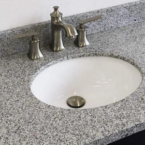 Bellaterra Home Vanity BellaTerra Home 37" Single sink vanity in Blue finish with Gray granite and CENTER oval sink- RIGHT drawers 400700-37R-BU-GYOC