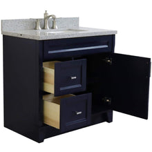 Load image into Gallery viewer, Bellaterra Home Vanity BellaTerra Home 37&quot; Single sink vanity in Blue finish with Gray granite and CENTER rectangle sink- RIGHT drawers 400700-37R-BU-GYRC