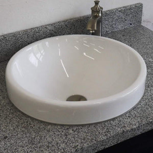 Bellaterra Home Vanity BellaTerra Home 37" Single sink vanity in Blue finish with Gray granite and CENTER round sink- RIGHT drawers 400700-37R-BU-GYRDC