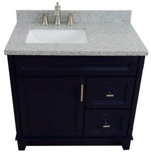 Bellaterra Home Vanity BellaTerra Home 37" Single sink vanity in Blue finish with Gray granite and Left door/Left sink 400700-37L-BU-GYRL