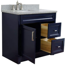 Load image into Gallery viewer, Bellaterra Home Vanity BellaTerra Home 37&quot; Single sink vanity in Blue finish with Gray granite and Left door/Left sink 400700-37L-BU-GYRL