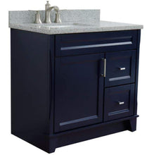 Load image into Gallery viewer, Bellaterra Home Vanity BellaTerra Home 37&quot; Single sink vanity in Blue finish with Gray granite and Left door/Left sink 400700-37L-BU-GYRL