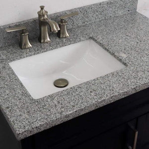 Bellaterra Home Vanity BellaTerra Home 37" Single sink vanity in Blue finish with Gray granite and Left door/Left sink 400700-37L-BU-GYRL