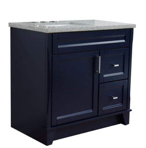 Bellaterra Home Vanity BellaTerra Home 37" Single sink vanity in Blue finish with Gray granite and Left door/Left sink 400700-37L-BU-GYRL