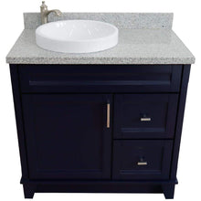 Load image into Gallery viewer, Bellaterra Home Vanity BellaTerra Home 37&quot; Single sink vanity in Blue finish with Gray granite and Left door/Round Left sink 400700-37L-BU-GYRDL